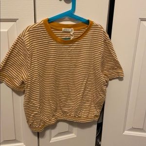 Yellow and white striped shirt